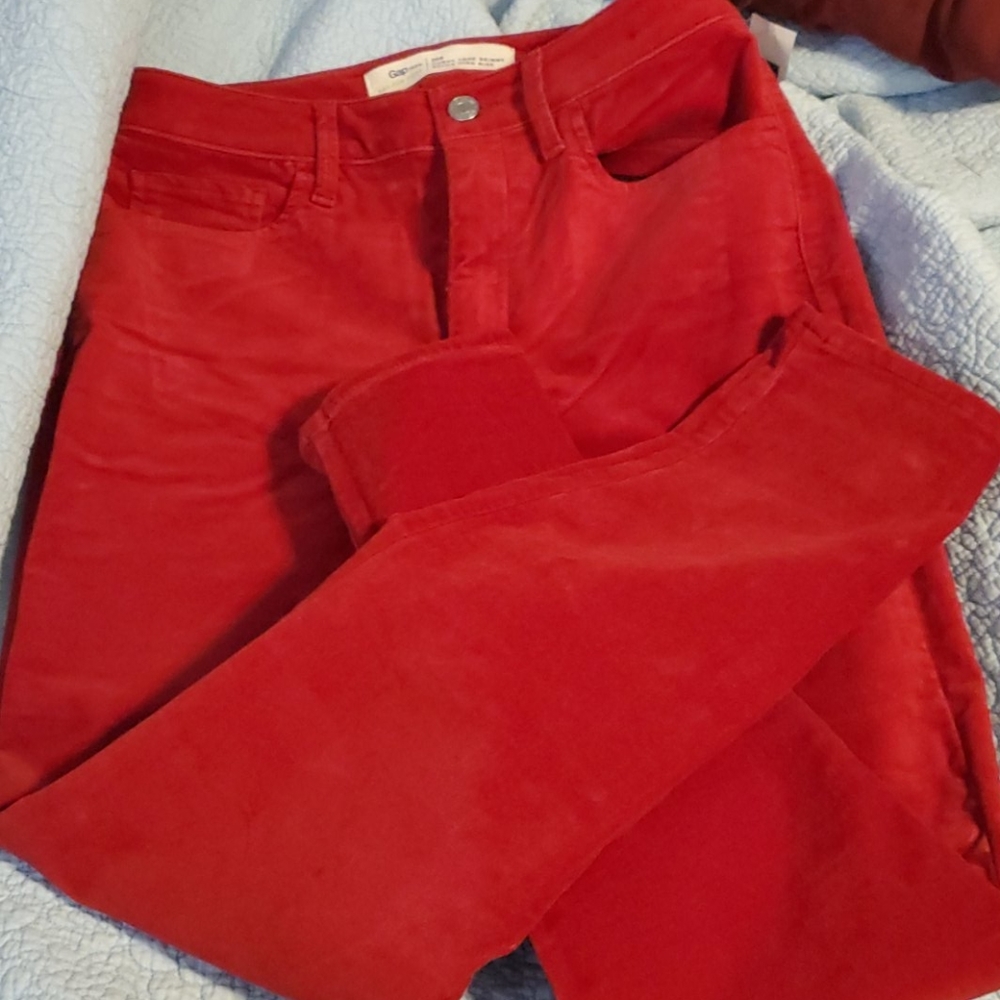 Gap Red Velvet Pants